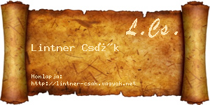 Lintner Csák névjegykártya